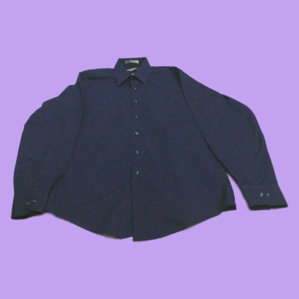 Van Heusen Men's Shirt Casual/Dress Long Sleeve Poly/Cotton Purple 15.5 (34/35) - Picture 1 of 16